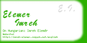 elemer imreh business card